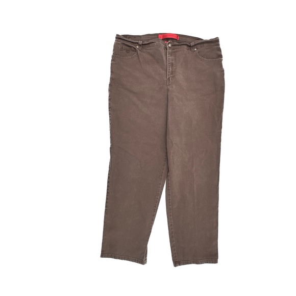 Gloria Vanderbilt Denim - Gloria Vanderbilt Amanda Jeans Womens 18W Brown Tapered High Rise Stretch Denim